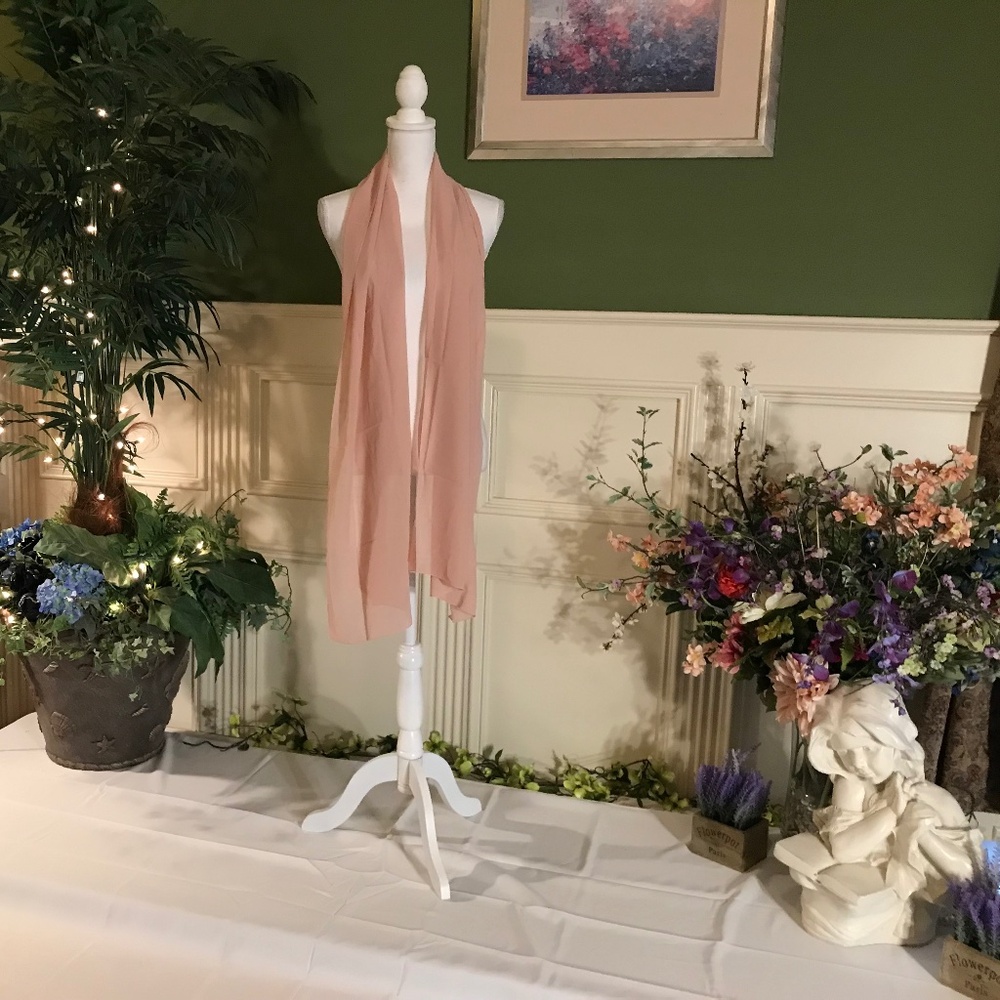 Blush pink chiffon scarf